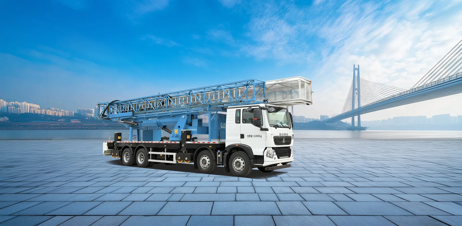 4 Axle 26m truss bridge inspection truck (3 Section Platform)