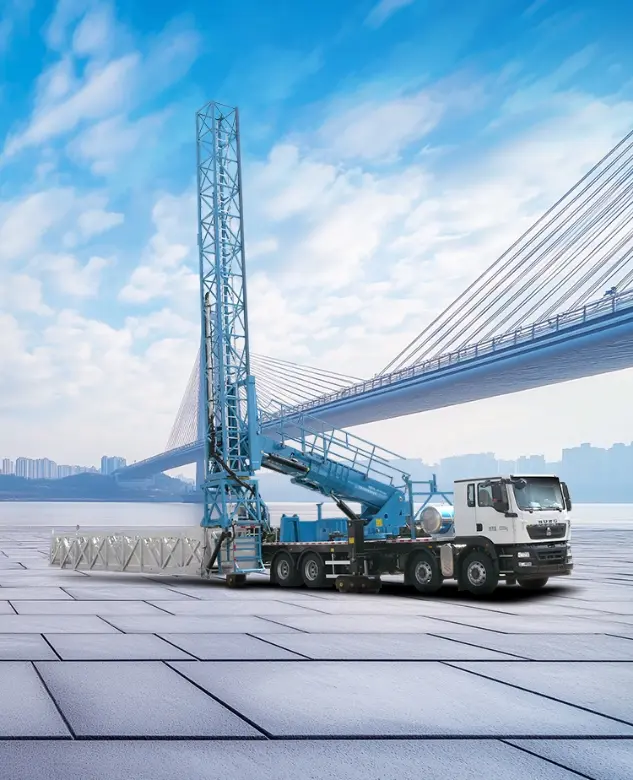 4 Axle 26m truss bridge inspection truck (3 Section Platform)